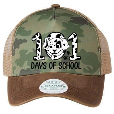 101 Days Of School Dalmatian Dog Funny School Legacy Tie Dye Trucker Hat