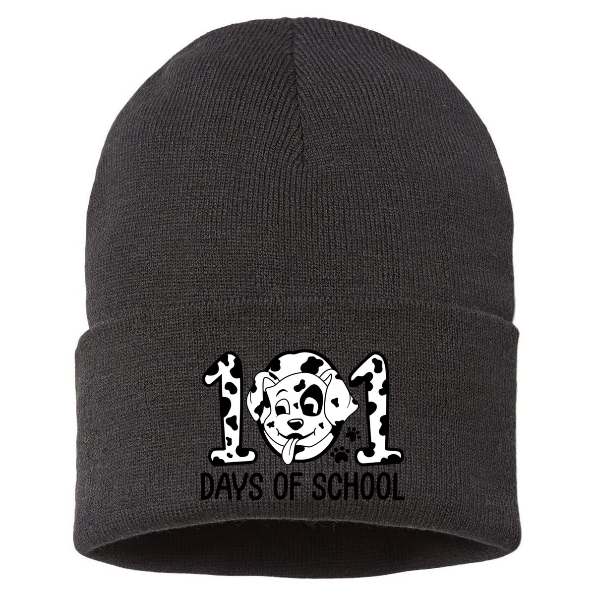 101 Days Of School Dalmatian Dog Funny School Sustainable Knit Beanie