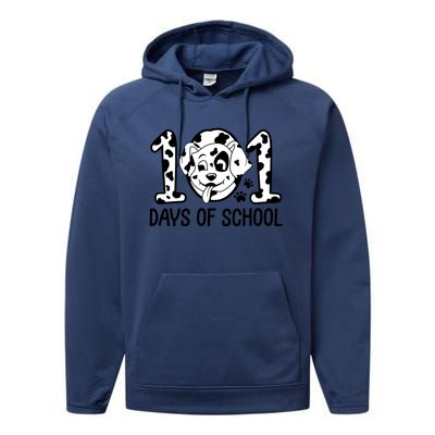 101 Days Of School Dalmatian Dog Funny School Performance Fleece Hoodie