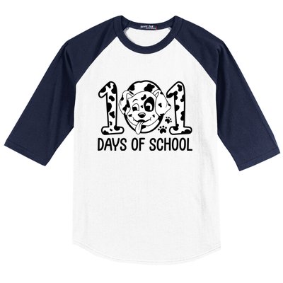 101 Days Of School Dalmatian Dog Funny School Baseball Sleeve Shirt