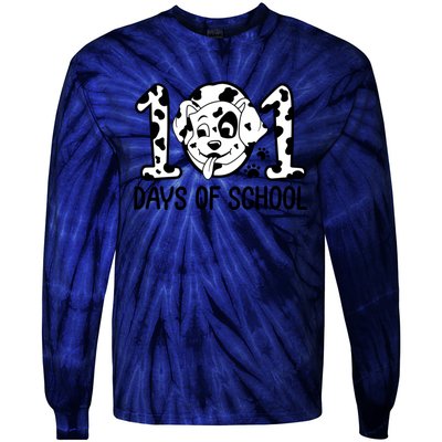 101 Days Of School Dalmatian Dog Funny School Tie-Dye Long Sleeve Shirt