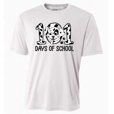 101 Days Of School Dalmatian Dog Funny School Cooling Performance Crew T-Shirt