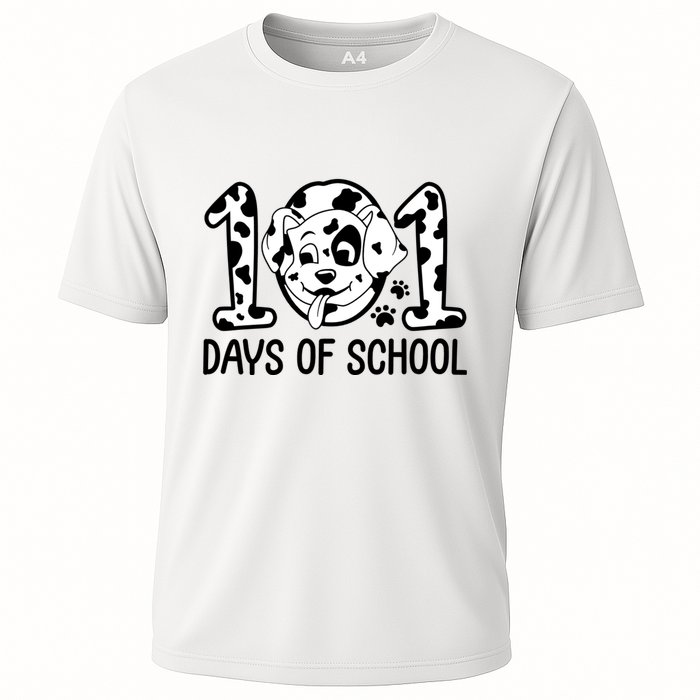 101 Days Of School Dalmatian Dog Funny School Cooling Performance Crew T-Shirt