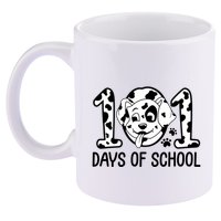 101 Days Of School Dalmatian Dog Funny School 11oz C Handle Ceramic Mug