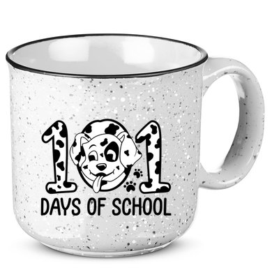 101 Days Of School Dalmatian Dog Funny School 15oz Campfire Ceramic Mug