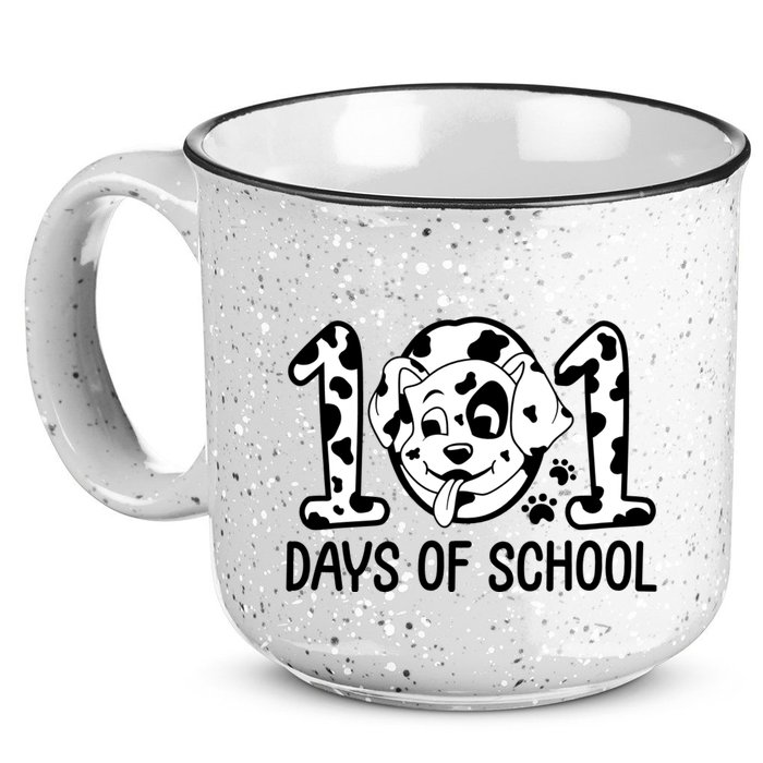 101 Days Of School Dalmatian Dog Funny School 15oz Campfire Ceramic Mug
