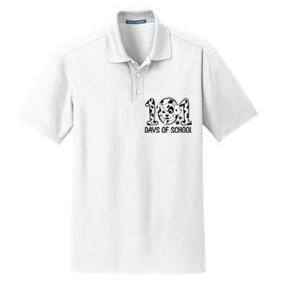 101 Days Of School Dalmatian Dog Funny School Dry Zone Grid Polo