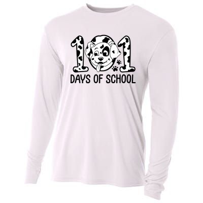 101 Days Of School Dalmatian Dog Funny School Cooling Performance Long Sleeve Crew