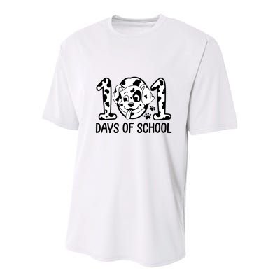 101 Days Of School Dalmatian Dog Funny School Youth Performance Sprint T-Shirt