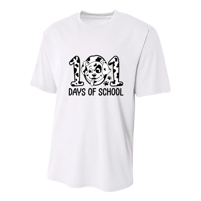 101 Days Of School Dalmatian Dog Funny School Youth Performance Sprint T-Shirt