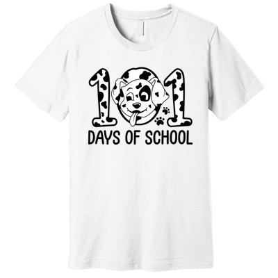 101 Days Of School Dalmatian Dog Funny School Premium T-Shirt