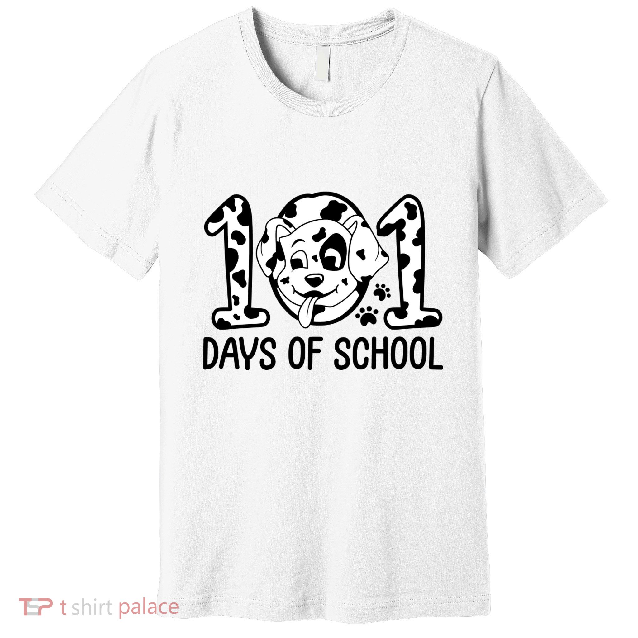101 Days Of School Dalmatian Dog Funny School Premium T-Shirt