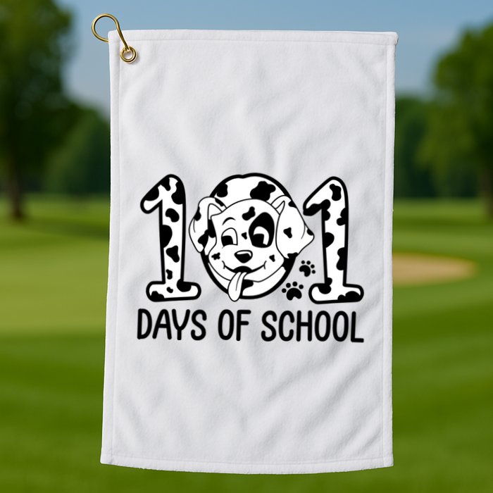 101 Days Of School Dalmatian Dog Funny School Golf Towel