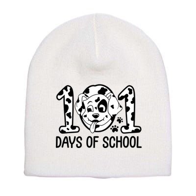 101 Days Of School Dalmatian Dog Funny School Short Acrylic Beanie