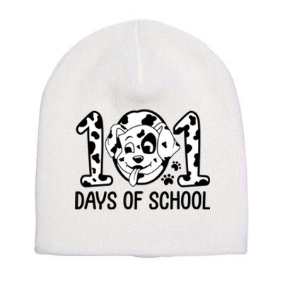 101 Days Of School Dalmatian Dog Funny School Short Acrylic Beanie