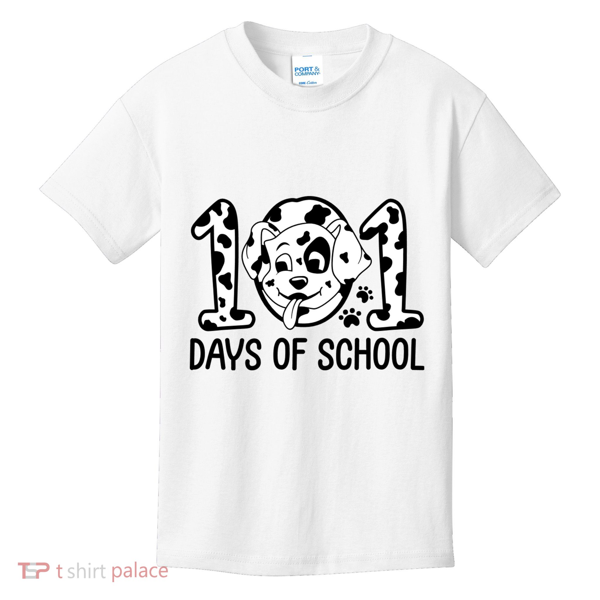 101 Days Of School Dalmatian Dog Funny School Kids T-Shirt