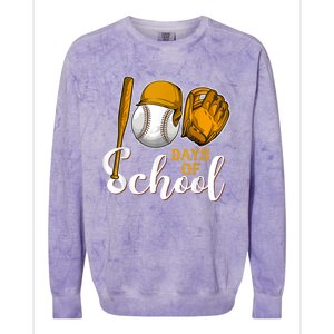 100 Days Of School Baseball Teacher Kids 100th Day Of School Colorblast Crewneck Sweatshirt