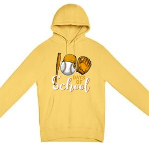 100 Days Of School Baseball Teacher Kids 100th Day Of School Premium Pullover Hoodie