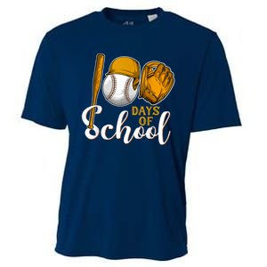 100 Days Of School Baseball Teacher Kids 100th Day Of School Cooling Performance Crew T-Shirt