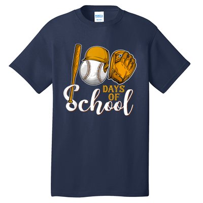 100 Days Of School Baseball Teacher Kids 100th Day Of School Tall T-Shirt