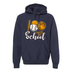 100 Days Of School Baseball Teacher Kids 100th Day Of School Premium Hoodie