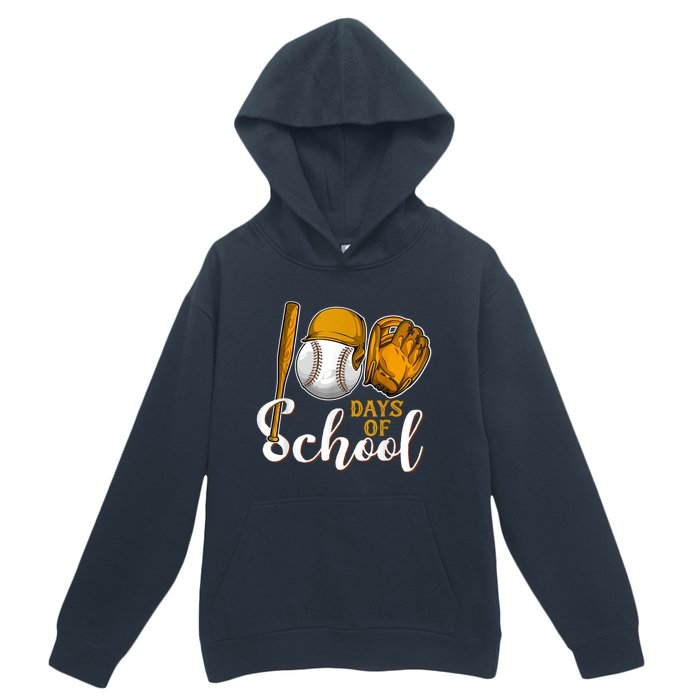 100 Days Of School Baseball Teacher Kids 100th Day Of School Urban Pullover Hoodie