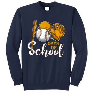 100 Days Of School Baseball Teacher Kids 100th Day Of School Tall Sweatshirt