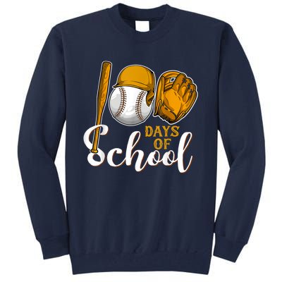 100 Days Of School Baseball Teacher Kids 100th Day Of School Tall Sweatshirt