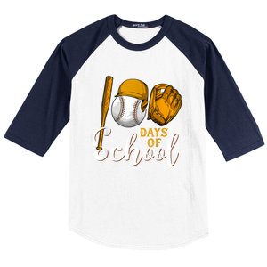 100 Days Of School Baseball Teacher Kids 100th Day Of School Baseball Sleeve Shirt