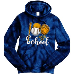 100 Days Of School Baseball Teacher Kids 100th Day Of School Tie Dye Hoodie