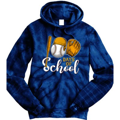 100 Days Of School Baseball Teacher Kids 100th Day Of School Tie Dye Hoodie