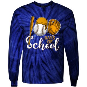 100 Days Of School Baseball Teacher Kids 100th Day Of School Tie-Dye Long Sleeve Shirt