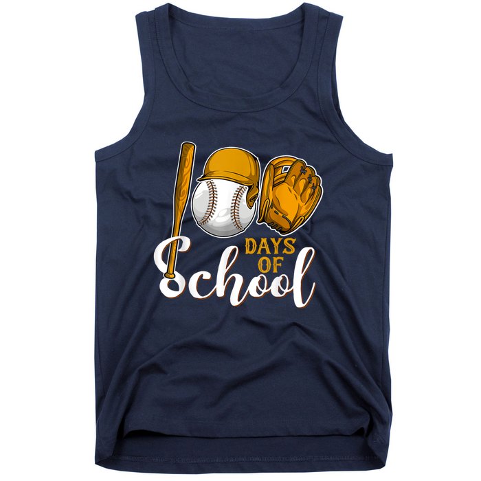 100 Days Of School Baseball Teacher Kids 100th Day Of School Tank Top