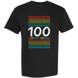 100th Day Of School Teacher 100 Days Math Numbers Garment-Dyed Heavyweight T-Shirt