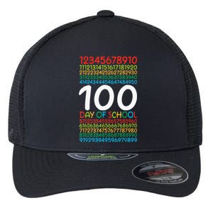 100th Day Of School Teacher 100 Days Math Numbers Flexfit Unipanel Trucker Cap