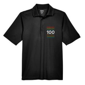 100th Day Of School Teacher 100 Days Math Numbers Men's Origin Performance Pique Polo