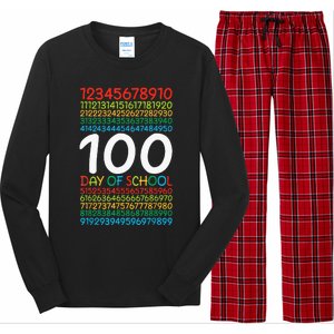 100th Day Of School Teacher 100 Days Math Numbers Long Sleeve Pajama Set