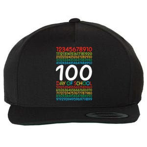 100th Day Of School Teacher 100 Days Math Numbers Wool Snapback Cap