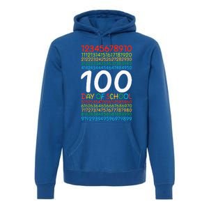 100th Day Of School Teacher 100 Days Math Numbers Premium Hoodie