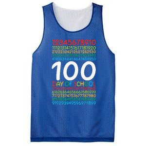 100th Day Of School Teacher 100 Days Math Numbers Mesh Reversible Basketball Jersey Tank