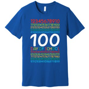 100th Day Of School Teacher 100 Days Math Numbers Premium T-Shirt