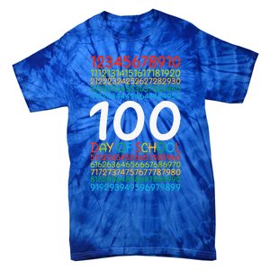 100th Day Of School Teacher 100 Days Math Numbers Tie-Dye T-Shirt