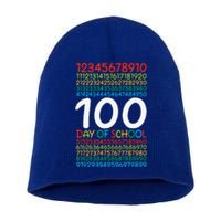 100th Day Of School Teacher 100 Days Math Numbers Short Acrylic Beanie