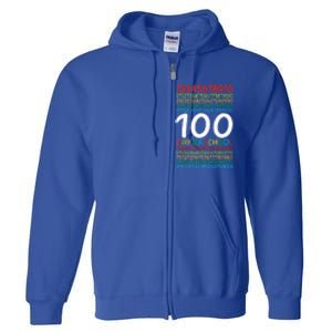 100th Day Of School Teacher 100 Days Math Numbers Full Zip Hoodie