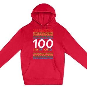 100th Day Of School Teacher 100 Days Math Numbers Premium Pullover Hoodie