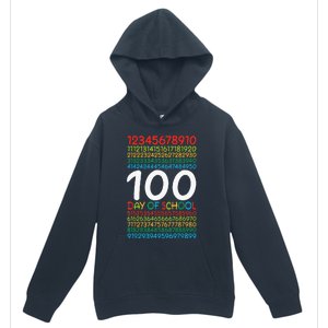 100th Day Of School Teacher 100 Days Math Numbers Urban Pullover Hoodie