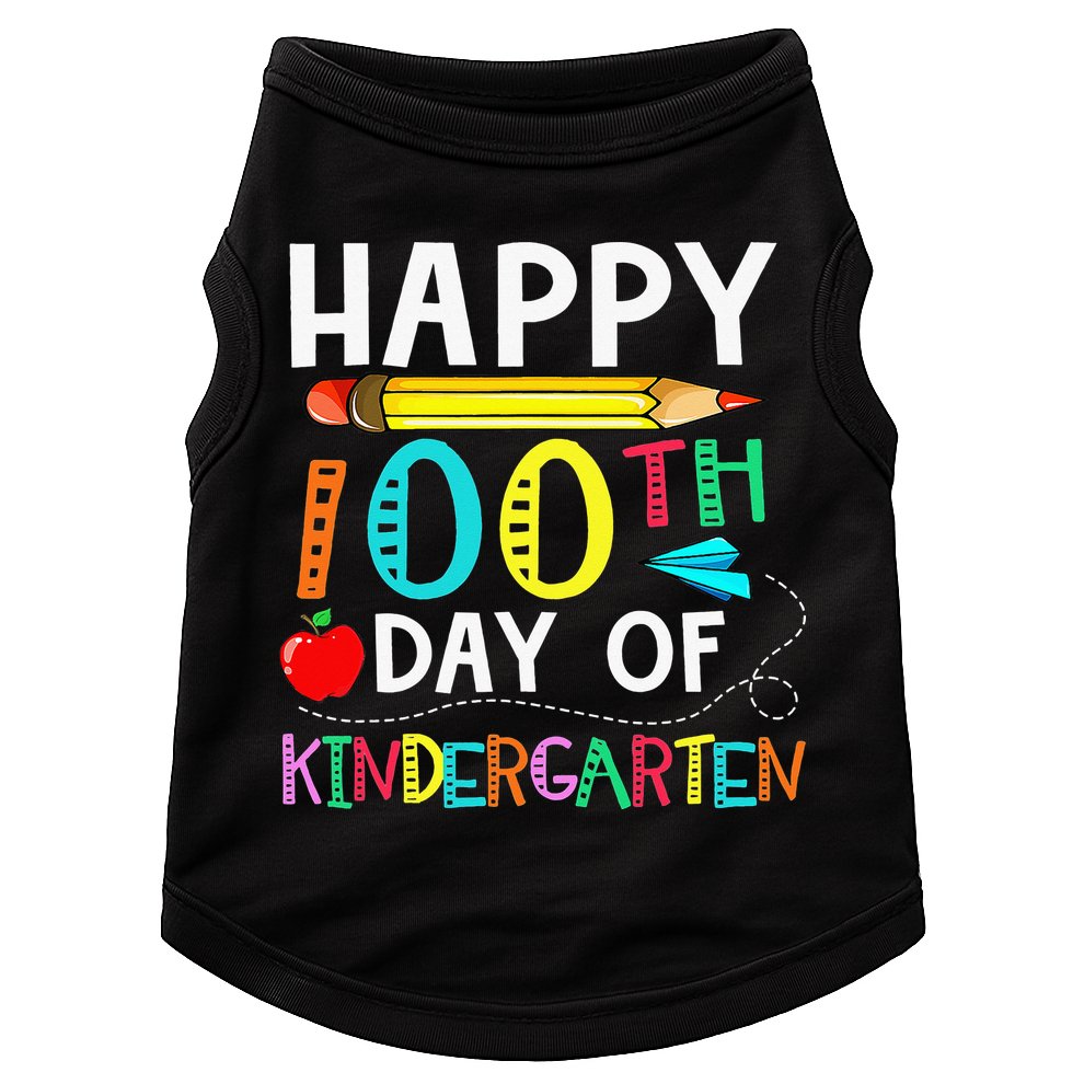 100 Days Of Kindergarten Happy 100th Day Of School Doggie Tank