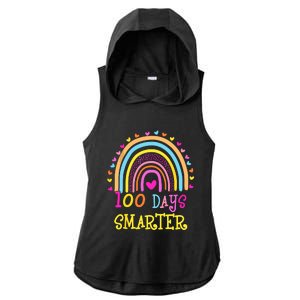 100th Day Of School Teacher Smarter Rainbow Ladies PosiCharge Tri-Blend Wicking Draft Hoodie Tank