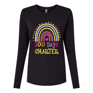 100th Day Of School Teacher Smarter Rainbow Womens Cotton Relaxed Long Sleeve T-Shirt