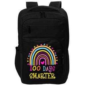 100th Day Of School Teacher Smarter Rainbow Impact Tech Backpack